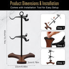 Modern Coffee Mug Tree with Wood Base