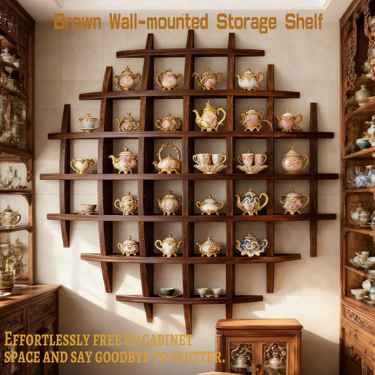 Solid Wood Mug Display Rack