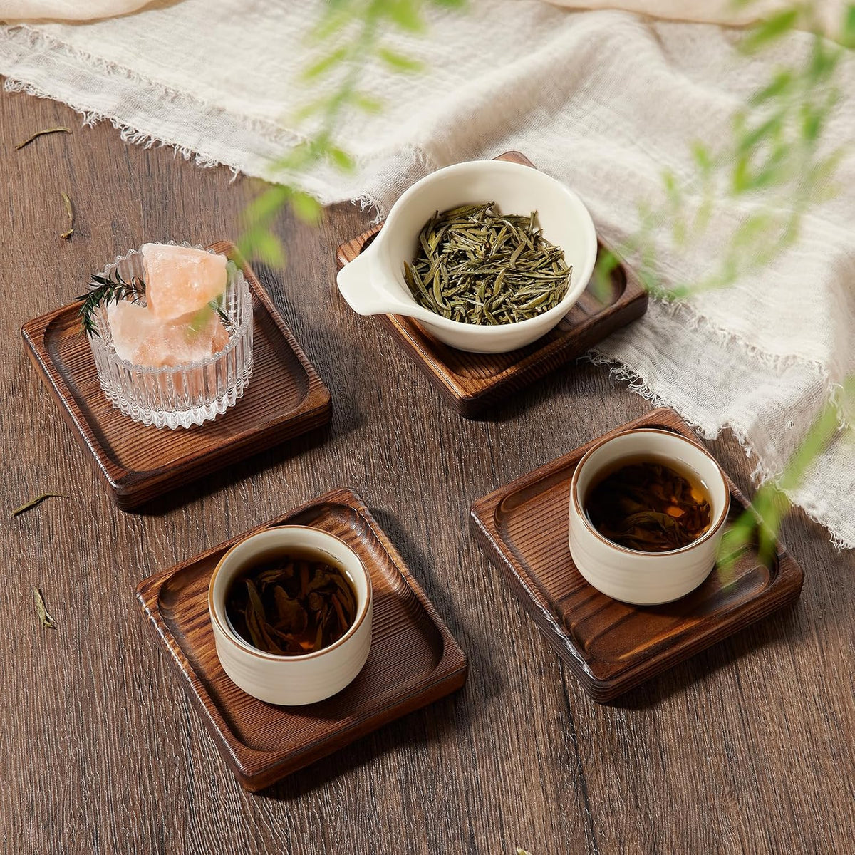 Acacia Wood Drink Coasters – Set of 8