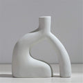 Nordic Style White Ceramic Vase - Modern Minimalist Pottery for Rustic Home Decor and Table Centerpieces, 5.9'' x 5.9''