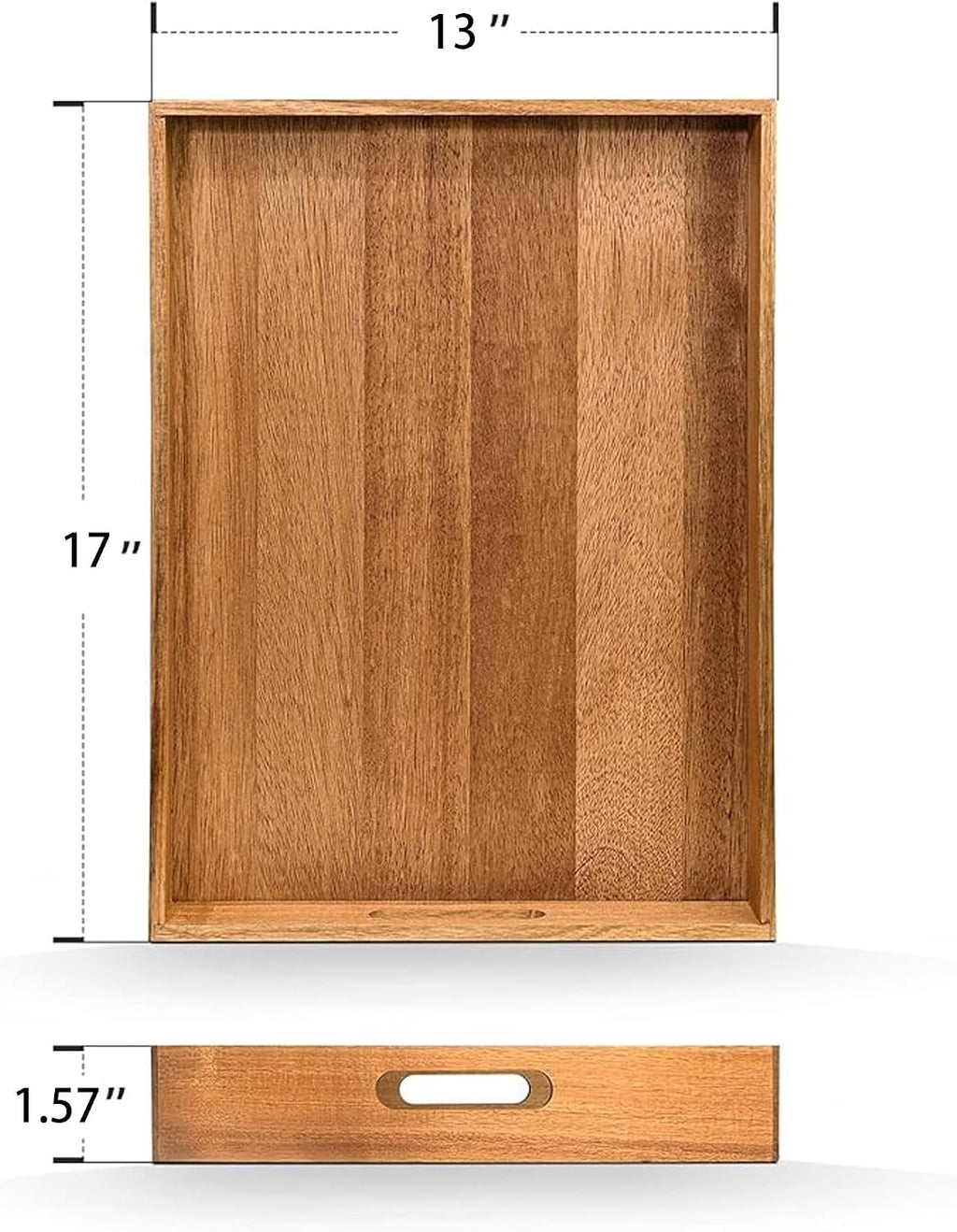 Acacia Wood Serving Tray Set