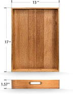 Acacia Wood Serving Tray Set