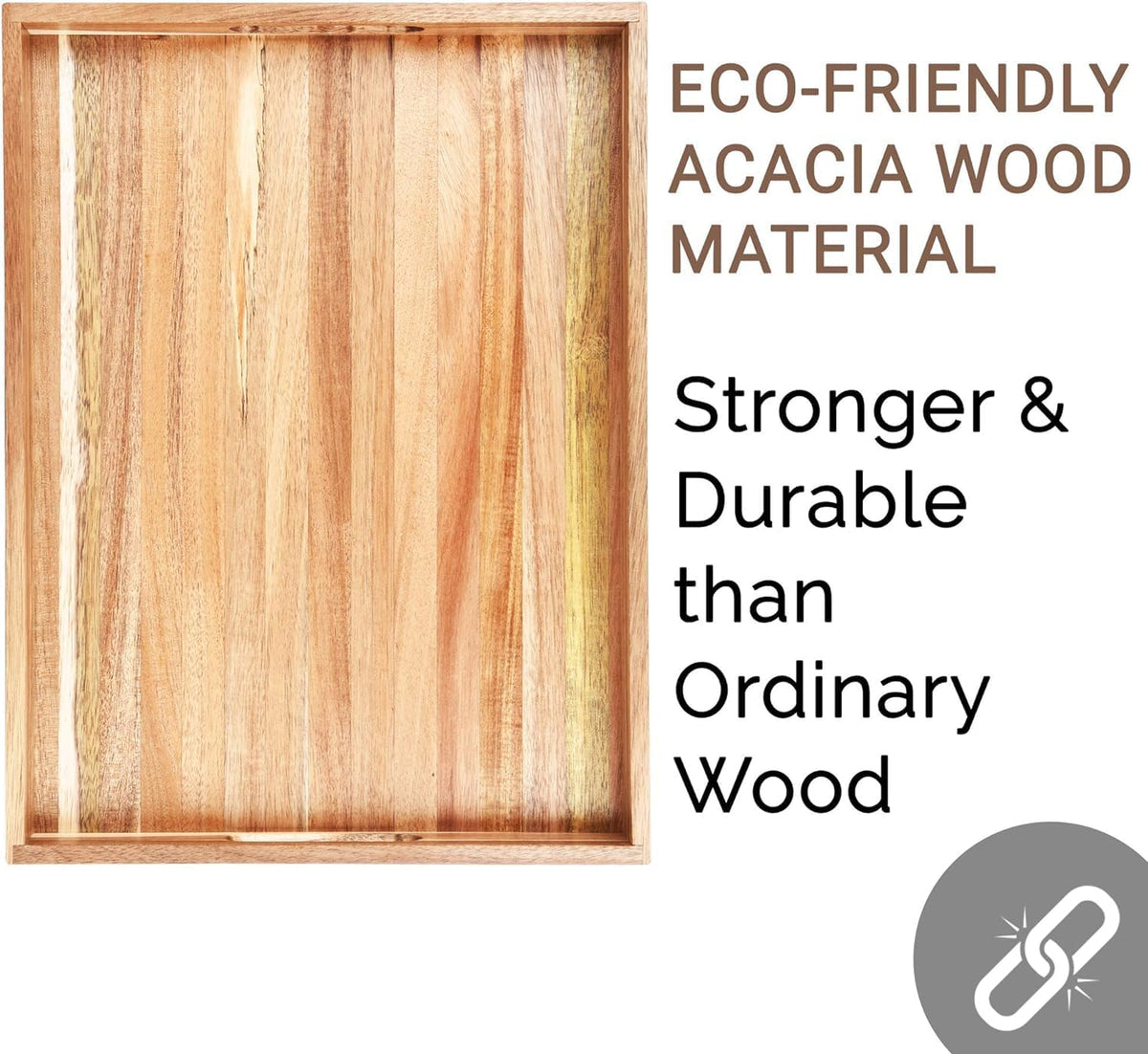 Acacia Wood Serving Tray Set