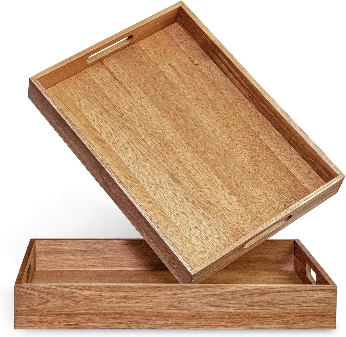 Acacia Wood Serving Tray Set