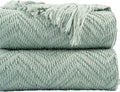 Sage Green Throw Blanket for Couch, 50"X60" | Knit Sage Throw Blanket Versatile for Couch, Super Soft Warm Spring Green Blanket for Bed Sofa