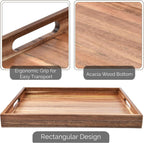 Acacia Wood Serving Tray Set