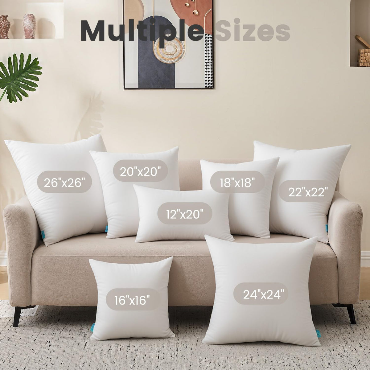 18×18 Premium Pillow Inserts – Set of 2