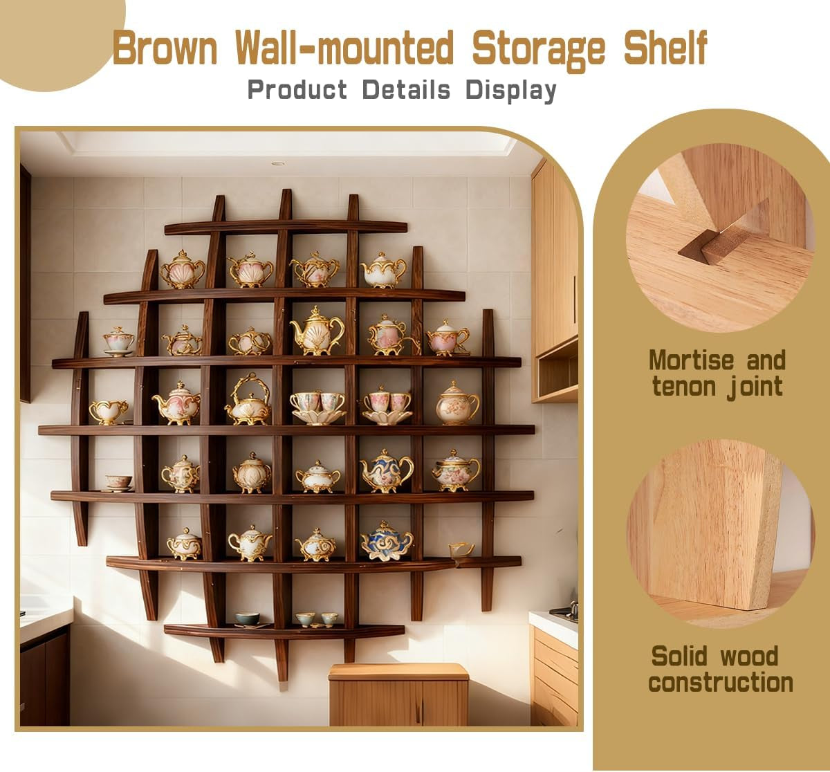 Solid Wood Mug Display Rack