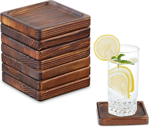 Acacia Wood Drink Coasters – Set of 8