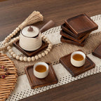 Acacia Wood Drink Coasters – Set of 8