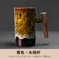 Ceramic Coffee Mug with Wooden Handle