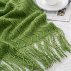 Battilo Green Textured Throw Blanket, Lightweight Spring Decor Blanket for Living Room, 50"X60"