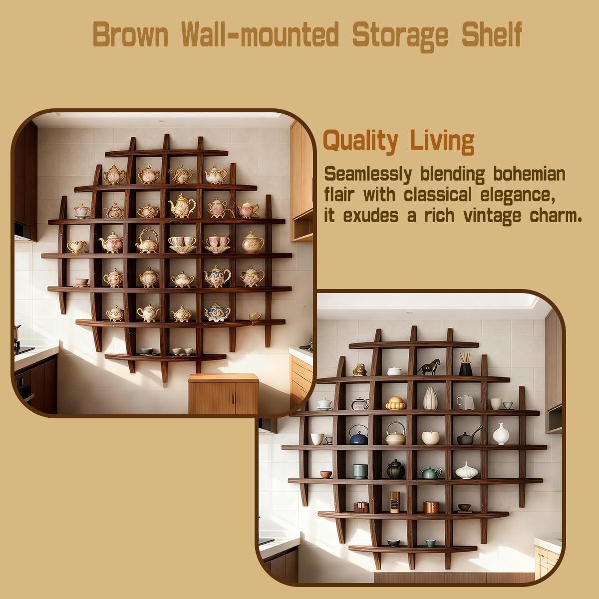 Solid Wood Mug Display Rack